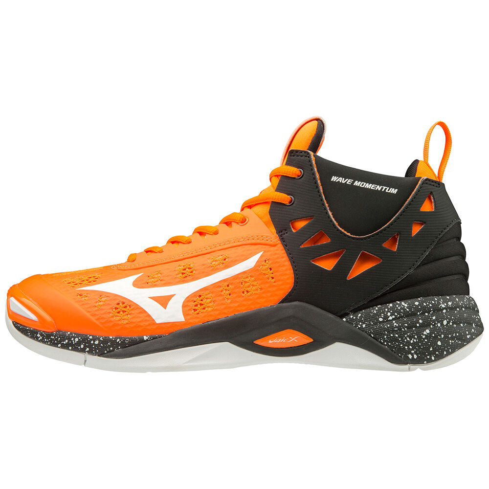 Mizuno WAVE MOMENTUM Mid Cut Férfi Röplabda Cipő Narancssárga/Fehér/Fekete PEG072685